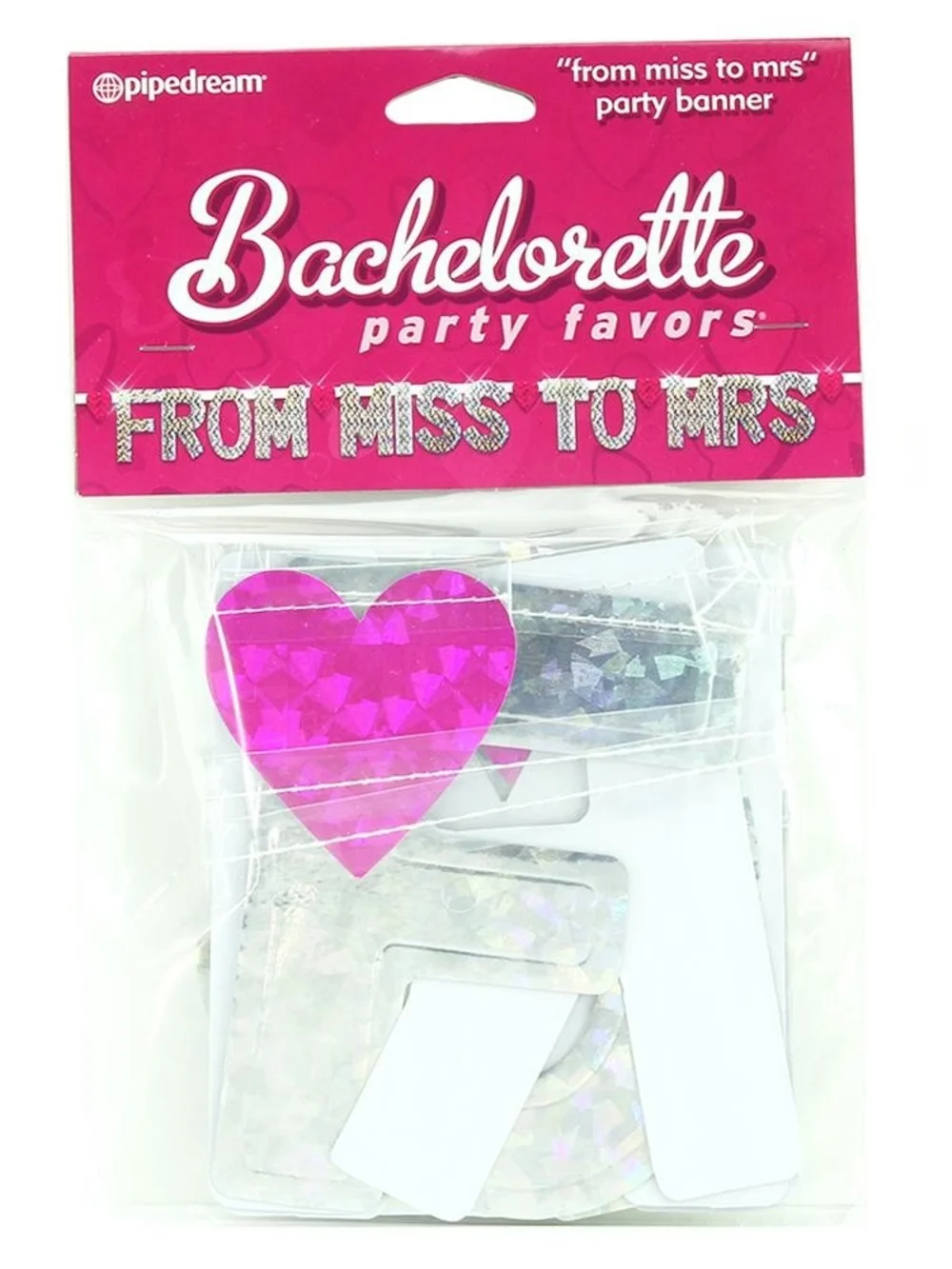 Pipedream Bachelorette 'From Miss to Mrs' Banner - Hot Pink and Silver